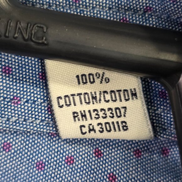 Mens Ben Sherman Tailored Skinny Fit Stretch Shirt Blue & Pink Dot Pattern 16 - Picture 3 of 8